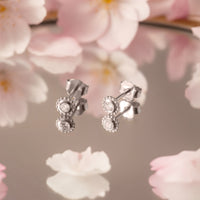Blume Ohrstecker in 925 Silber