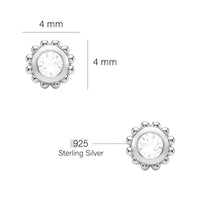 Blume Ohrstecker in 925 Silber