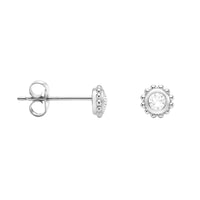 Blume Ohrstecker in 925 Silber