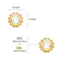 Blume Ohrstecker in 925 Silber