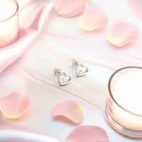 Herz Ohrstecker in 925 Silber