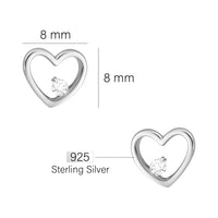 Herz Ohrstecker in 925 Silber