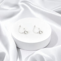 Perle Steck Creolen in 925 Silber