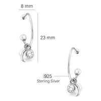 Perle Steck Creolen in 925 Silber