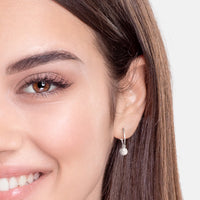Perle Steck Creolen in 925 Silber