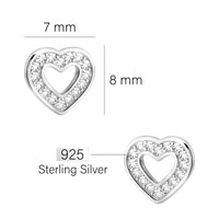 Herz Ohrstecker in 925 Silber
