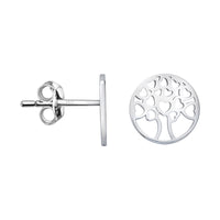 Lebensbaum Ohrstecker in 925 Silber