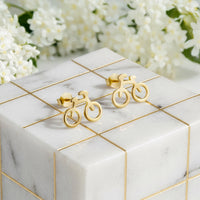 Fahrrad Ohrstecker in 925 Silber