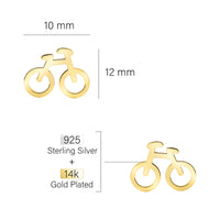 Fahrrad Ohrstecker in 925 Silber