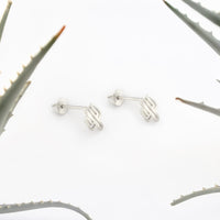 Kaktus Ohrstecker in 925 Silber