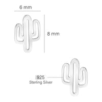 Kaktus Ohrstecker in 925 Silber