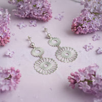 Blume Ohrhänger in 925 Silber