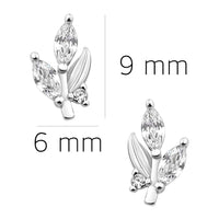 Blume Ohrstecker in 925 Silber