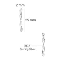 Verdreht Steck Creolen in 925 Silber