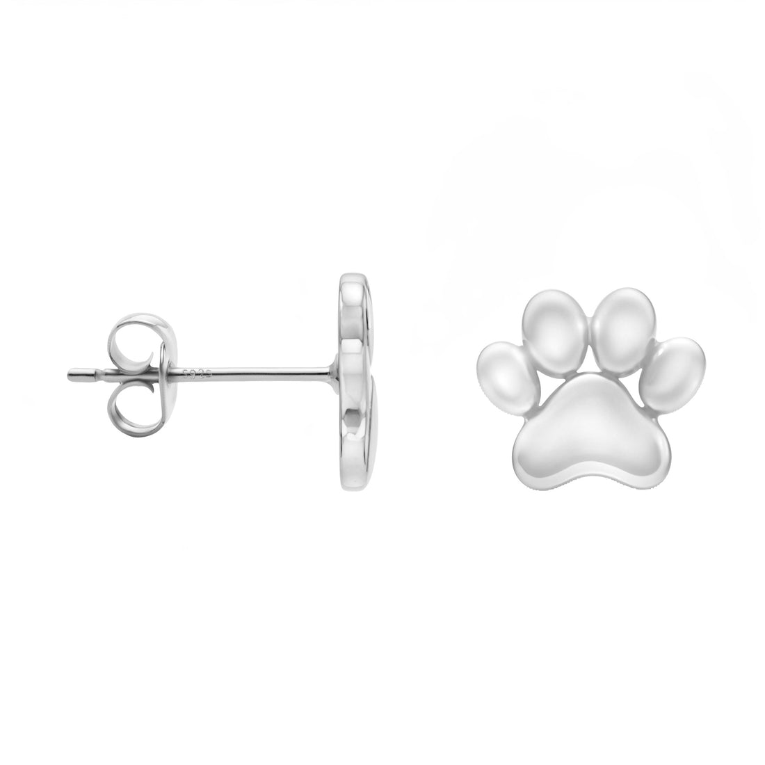 Pfote Ohrstecker in 925 Silber