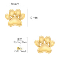 Pfote Ohrstecker in 925 Silber
