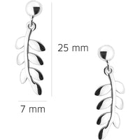 Blatt Ohrstecker in 925 Silber
