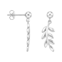 Blatt Ohrstecker in 925 Silber