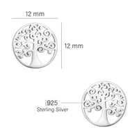 Lebensbaum Ohrstecker in 925 Silber