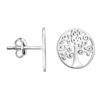 Lebensbaum Ohrstecker in 925 Silber