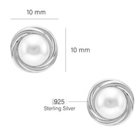 Maßenansicht von Perlen Ohrstecker in 925 Silber von Sofia Milani - E1114