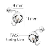 Muschel Ohrstecker in 925 Silber