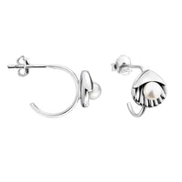Muschel Ohrstecker in 925 Silber
