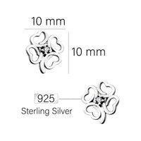 Kleeblatt Ohrstecker in 925 Silber