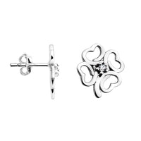 Kleeblatt Ohrstecker in 925 Silber