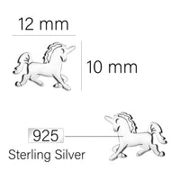 Einhorn Ohrstecker in 925 Silber