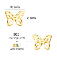 Schmetterling Ohrstecker in 925 Silber