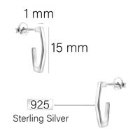 Hexagon Ohrstecker in 925 Silber