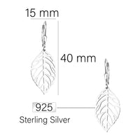 Blatt Ohrhänger in 925 Silber
