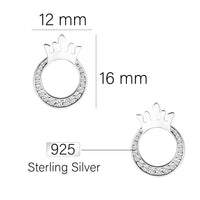 Krone Ohrstecker in 925 Silber