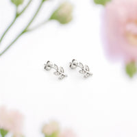 Blatt Ohrstecker in 925 Silber