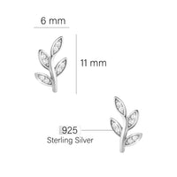 Blatt Ohrstecker in 925 Silber
