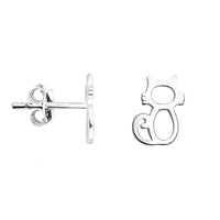 Katze Ohrstecker in 925 Silber
