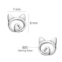 Katze Ohrstecker in 925 Silber