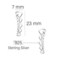 Herz Ohrklemme in 925 Silber