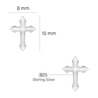 Kreuz Ohrstecker in 925 Silber