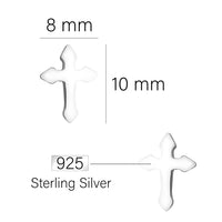 Kreuz Ohrstecker in 925 Silber