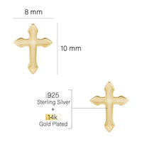 Kreuz Ohrstecker in 925 Silber