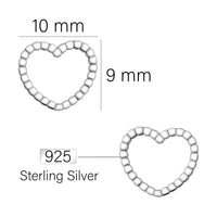Herz Ohrstecker in 925 Silber