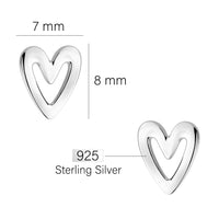 Herz Ohrstecker in 925 Silber