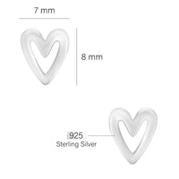 Herz Ohrstecker in 925 Silber