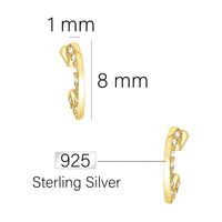 Herz Ohrstecker in 925 Silber