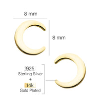 Mond Ohrstecker in 925 Silber