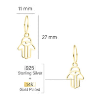 Fatimas Hand Ohrhänger in 925 Silber