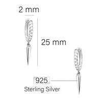 Spitze Creolen in 925 Silber