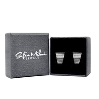 Geriffelt Ohrstecker in 925 Silber